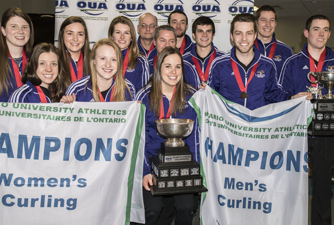 "Golden" Hawks: Laurier men and women win OUA Curling Championships