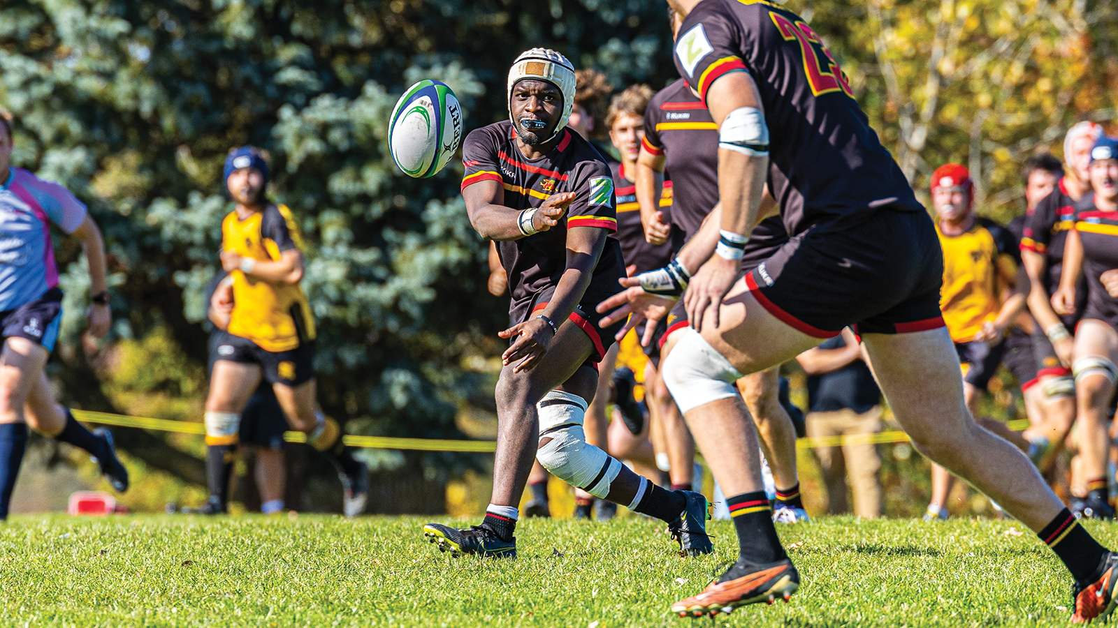 Action photo of Guelph Gryphons men's rugby player Tadi Murewa 